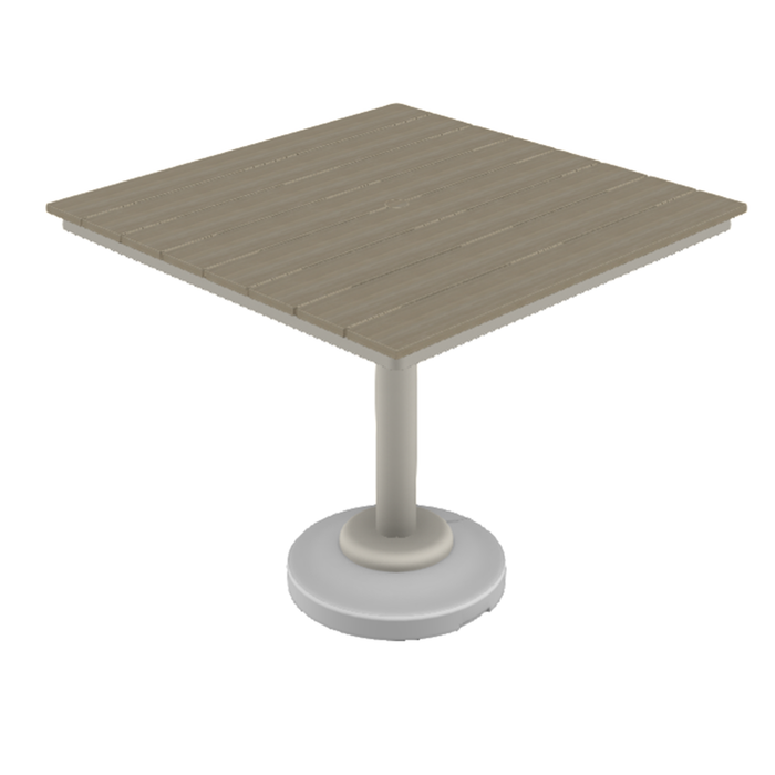 Telescope Casual Rustic Polymer Balcony Height 80-Pound Pedestal Table With 42" Square Table Top