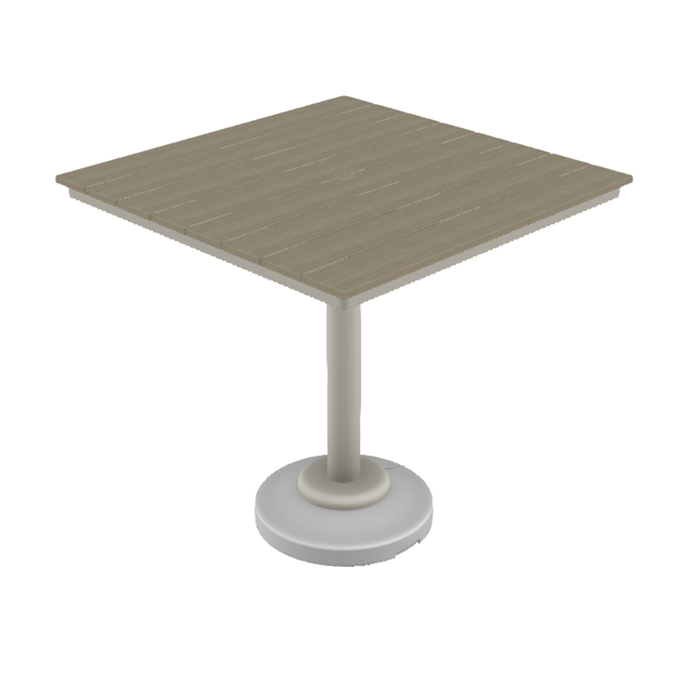 Telescope Casual Rustic Polymer Bar Height 80-Pound Pedestal Table With 42" Square Table Top