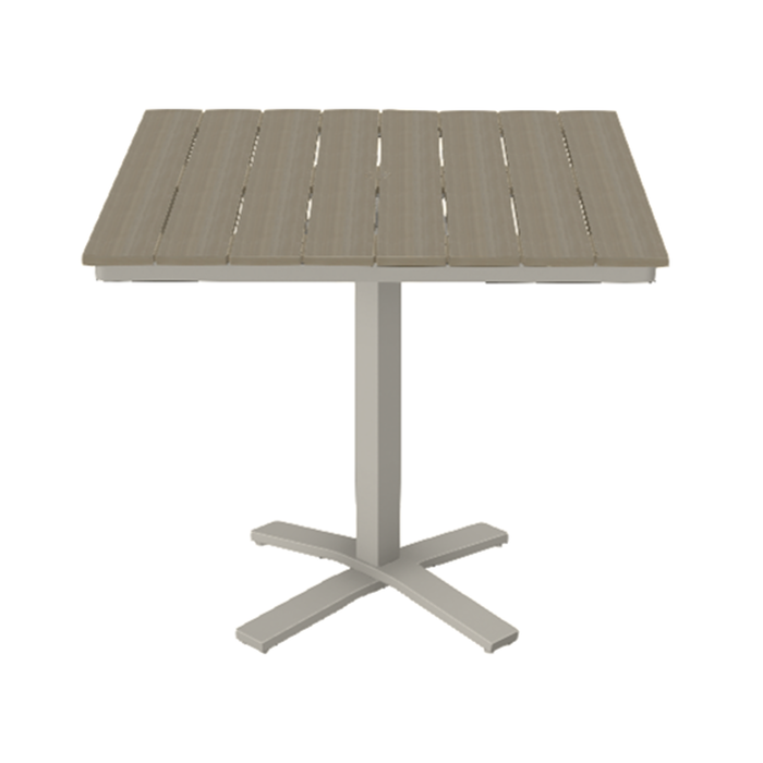 Telescope Casual Rustic Polymer Balcony Height Pedestal Table With 42" Square Table Top