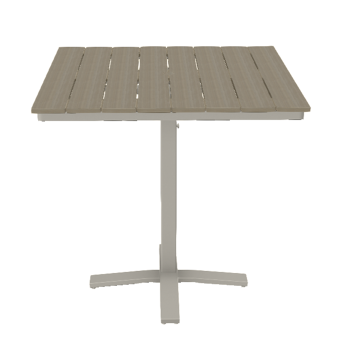 Telescope Casual Rustic Polymer Bar Height Pedestal Table With 42" Square Table Top