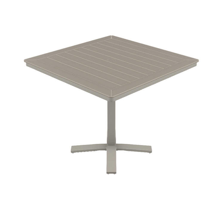 Telescope Casual Slat Balcony Height Pedestal Table With 42" Square Table Top