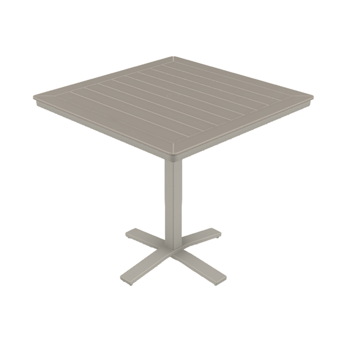Telescope Casual Slat Bar Height Pedestal Table With 42" Square Table Top