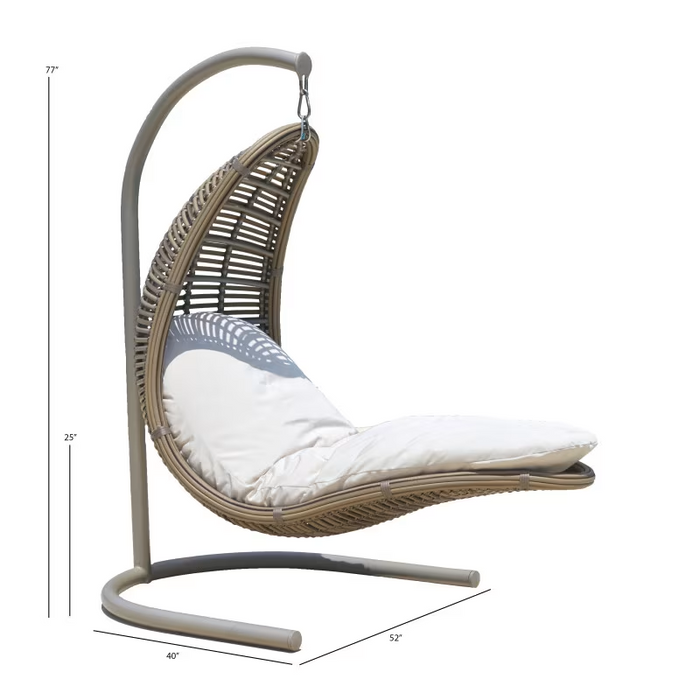 Skyline Design Drone Hanging Chair with Frame and Sunbrella Cushions