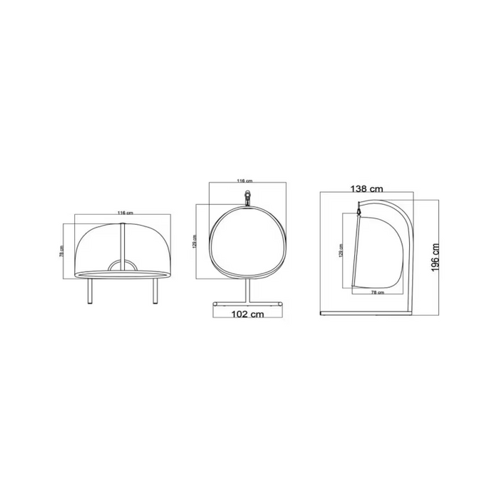 Skyline Design Dynasty Hanging Chair with Frame and Sunbrella Cushion
