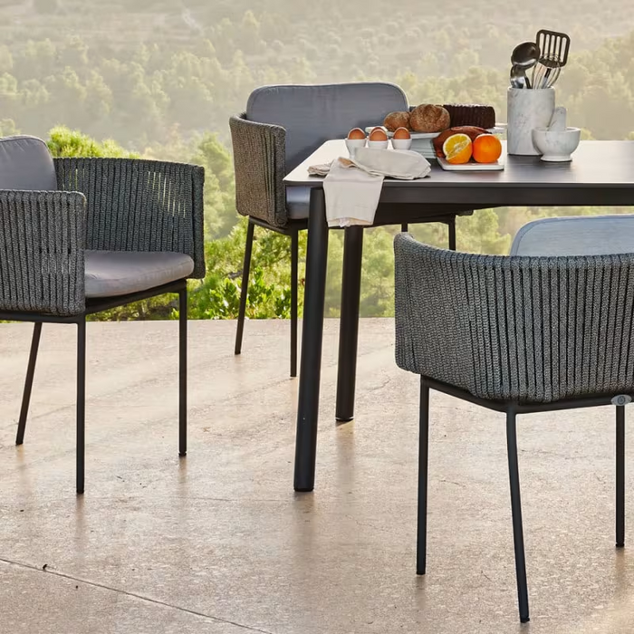 Skyline Design Rodona Square Dining Table with Glass