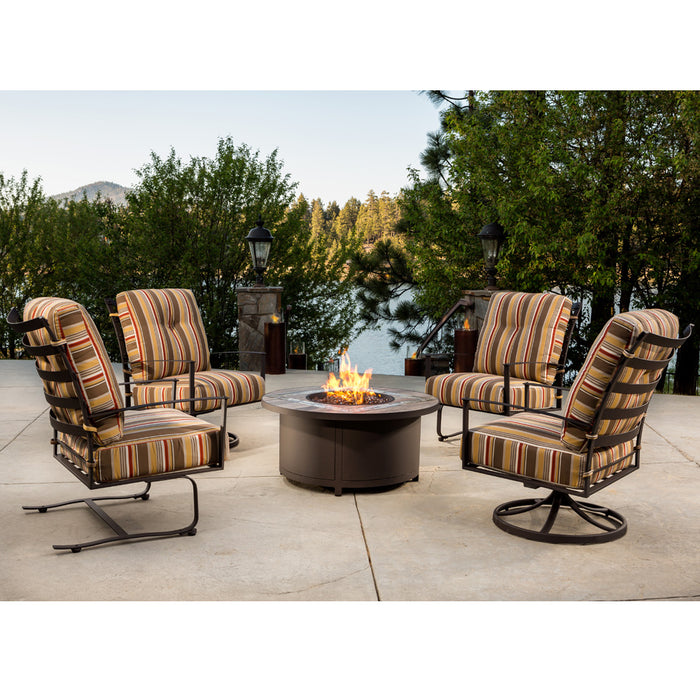 OW Lee Casual Fireside 42" Rd. Occasional Height Elba Aluminum Fire Pit