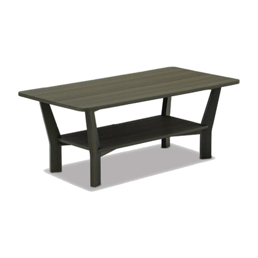 Telescope Casual Antero Rustic Polymer 24" x 48" rectangular coffee table with lower shelf