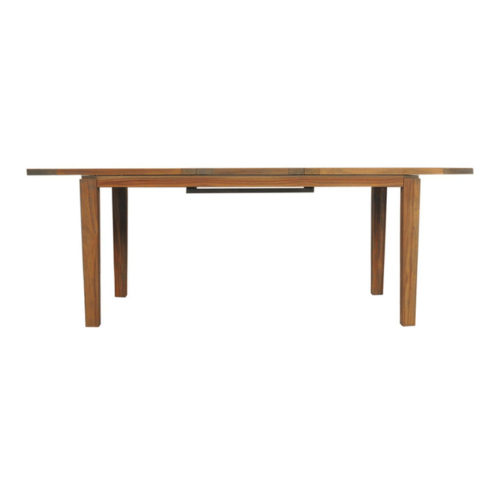 Lloyd Flanders Teak 63-84" Butterfly Leaf Umbrella Dining Table in Antique Gray Finish