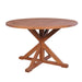 Teak 48" Round Cross Base Dining Table in Antique Gray Finish