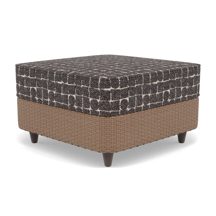 Woodard Mingle 3-Piece Swivel Lounge Set: Mingle Ottoman, Camel weave