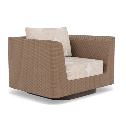 Woodard Mingle 3-Piece Swivel Lounge Set: Mingle Swivel Lounge Chair, Camel weave