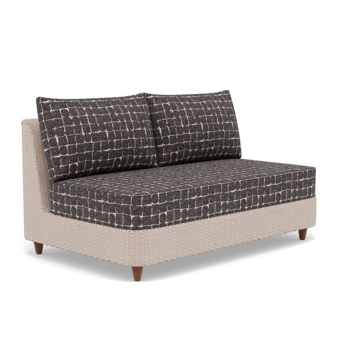Woodard Mingle Loveseat, shown in a Woodard outdoor setting (some pieces shown are sold separately)