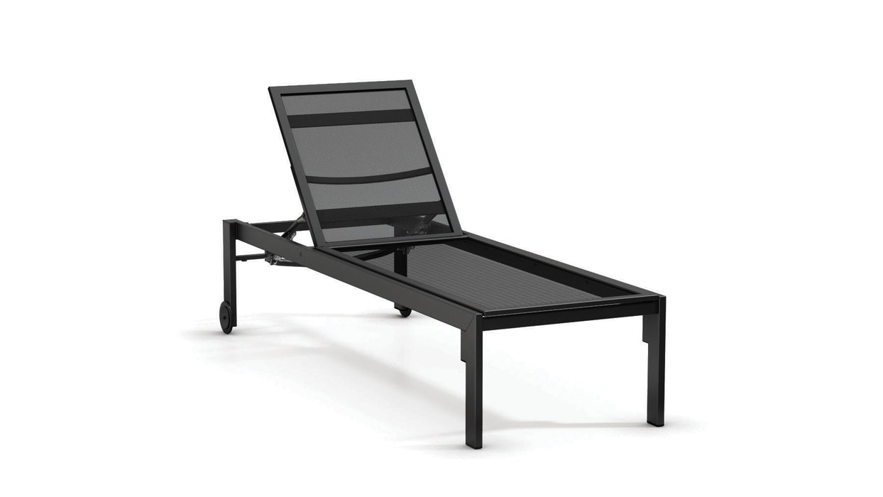 Homecrest Ella Armless Adjustable Chaise with Wheels Expanded Metal, studio view