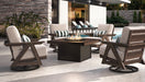 Homecrest Ava 5-Piece Swivel Fire Chat Set, as shown