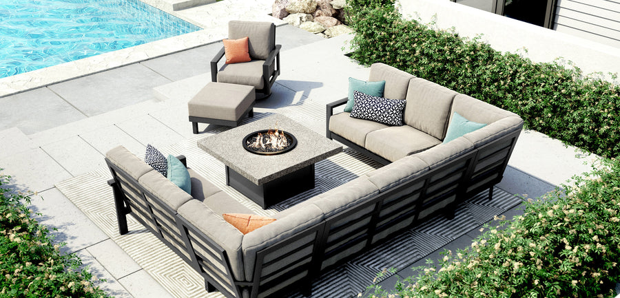 Blair U Sectional Fire Set