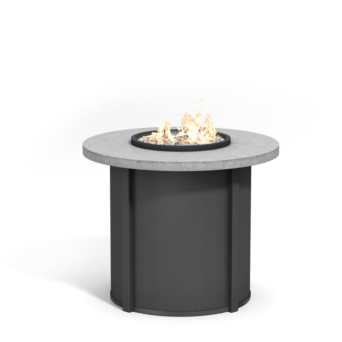 Homecrest Concrete 42" Round Balcony Height Fire Table, studio view