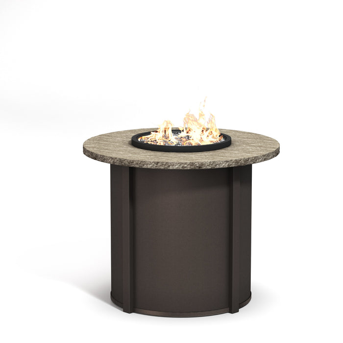 Homecrest Slate 42" Round Balcony Height Fire Table, studio view