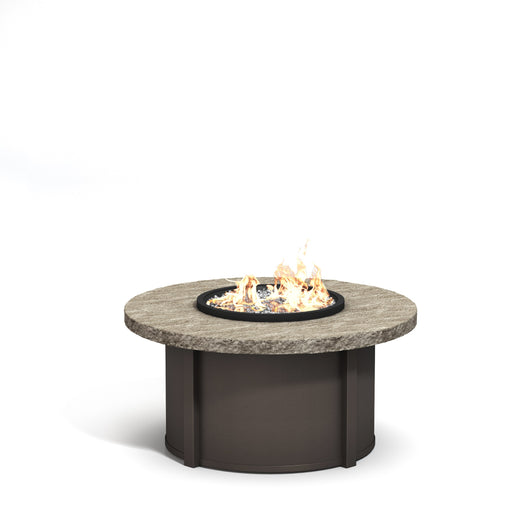 Homecrest Slate 42" Round Chat Height Fire Table, studio view