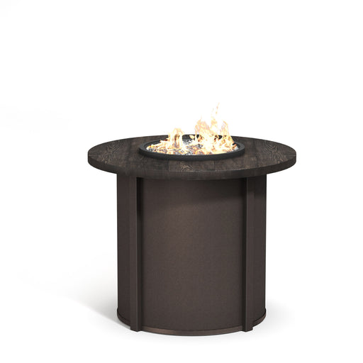 Homecrest Timber 42" Round Balcony Height Fire Table, studio view