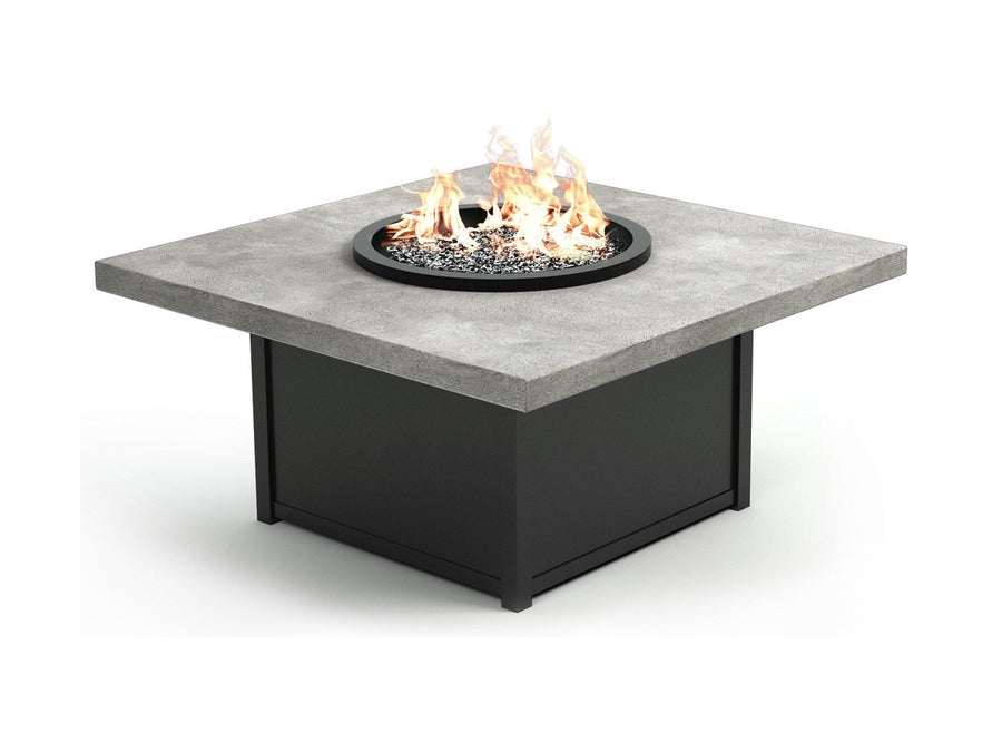 Concrete 42" Square Chat Height Fire Table