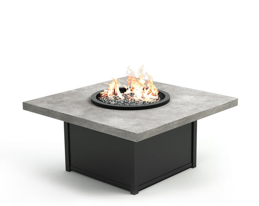Homecrest Concrete 42" Square Chat Height Fire Table, studio view