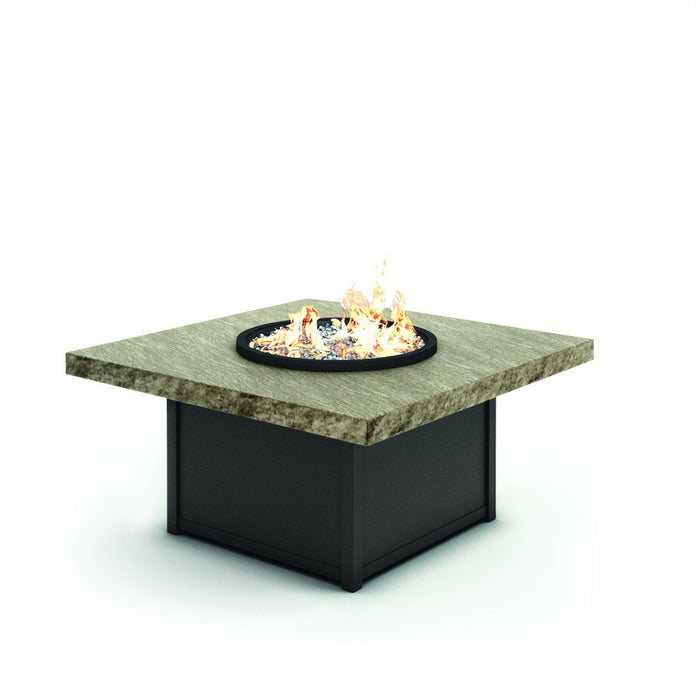 Homecrest Slate 42" Square Chat Height Fire Table, studio view