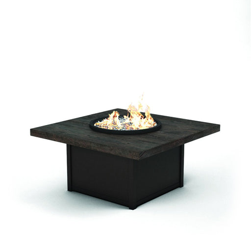 Homecrest Timber 42" Square Chat Height Fire Table, studio view