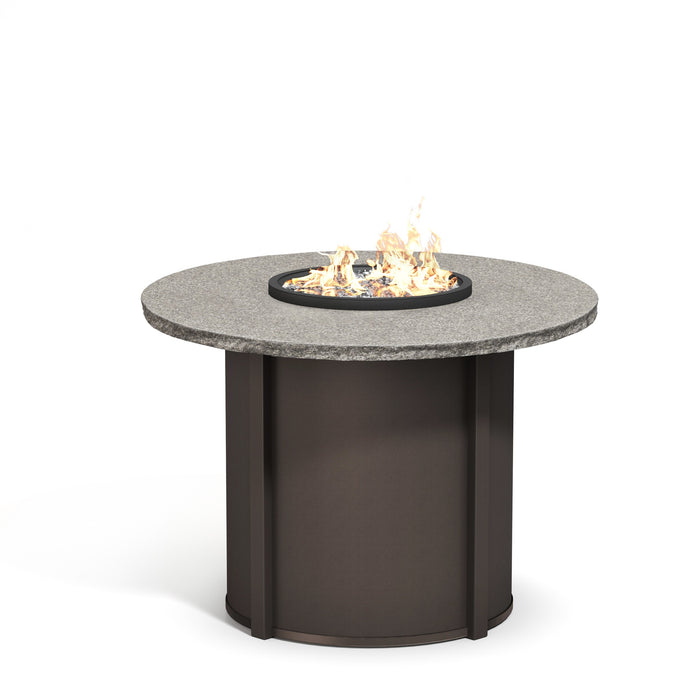 Homecrest Shadow Rock 48" Round Balcony Height Fire Table, studio view