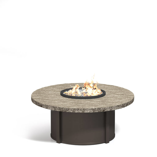 Homecrest Slate 48" Round Chat Height Fire Table, studio view