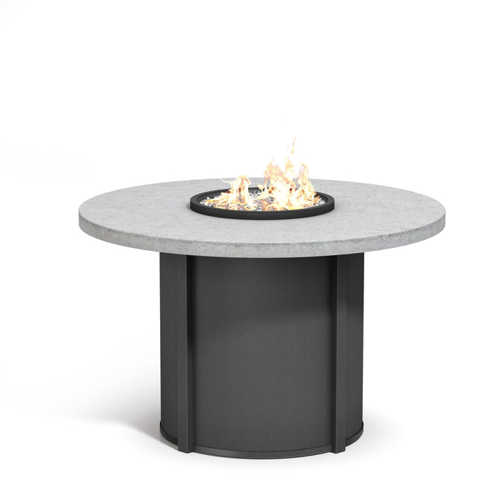 Homecrest Concrete 54" Round Balcony Height Fire Table, studio view