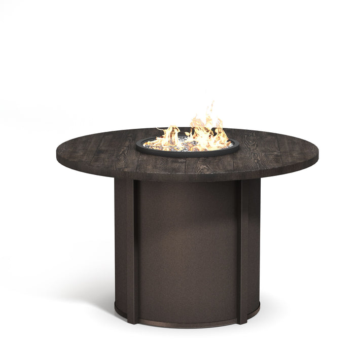 Homecrest Timber 54" Round Balcony Height Fire Table, studio view