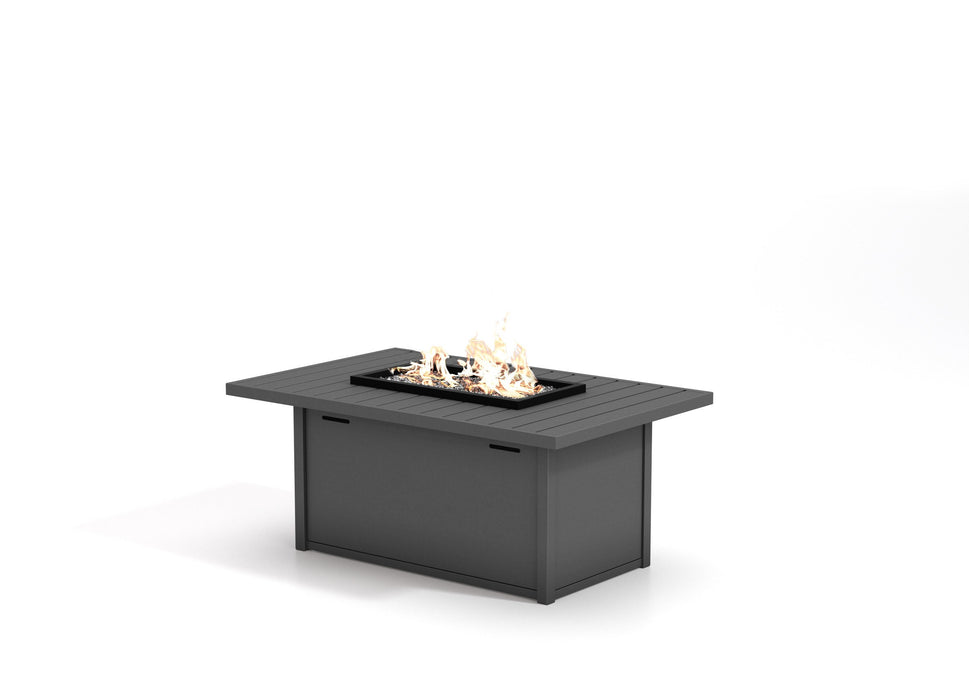 Homecrest Latitude 32" x 50" Rectangular Chat Height Fire Table, studio view