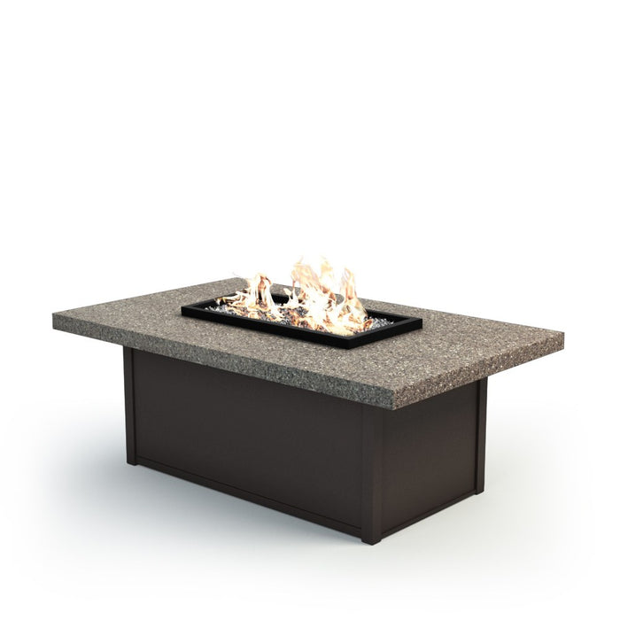 Homecrest Stonegate 32" x 52" Rectangular Chat Height Fire Table, studio view