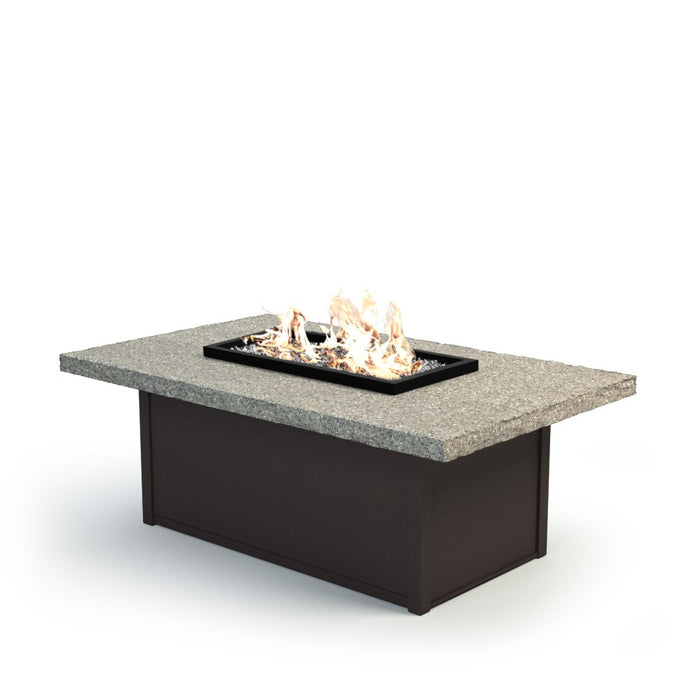 Homecrest Shadow Rock 32" x 52" Rectangular Chat Height Fire Table, studio view