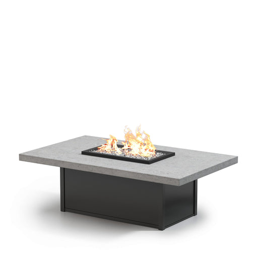 Homecrest Concrete 36" x 60" Rectangular Chat Height Fire Table, studio view