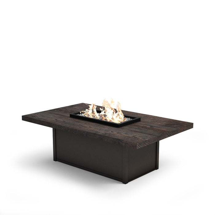 Homecrest Timber 36" x 60" Rectangular Chat Height Fire Table, studio view