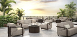 Homecrest Shadow Rock round fire table with lounge seating