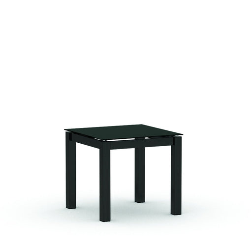 Homecrest Mode 22" Square End Table, post base, studio view