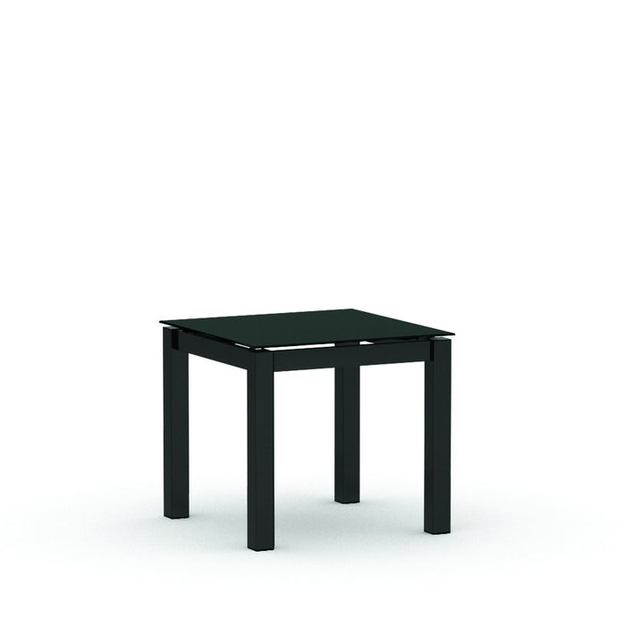 Homecrest Mode 22" Square End Table, post base, studio view