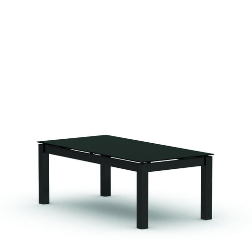 Homecrest Mode 22" x 44" Rectangular Coffee Table, post base, studio view