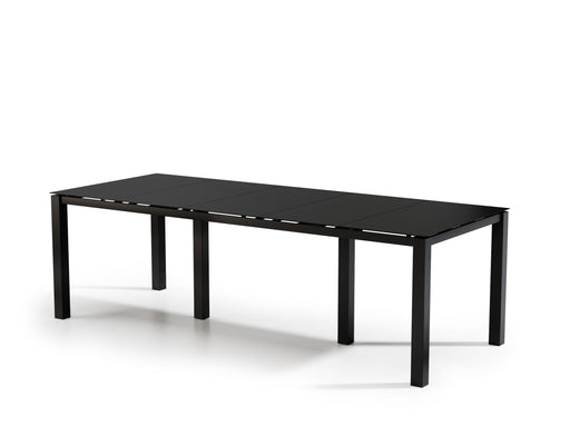 Homecrest Mode 44" x 110" Rectangular Balcony Table, post base, studio view