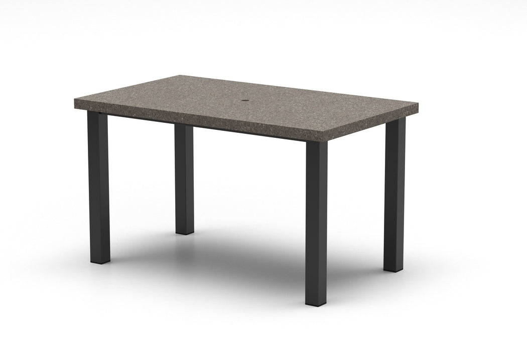 Homecrest Stonegate 36" x 60" Rectangular Balcony Table, post base, studio view