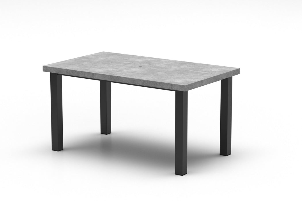 Homecrest Concrete 36" x 60" Rectangular Dining Table, post base, studio view