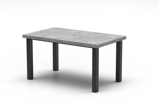 Homecrest Concrete 36" x 60" Rectangular Dining Table, post base, studio view