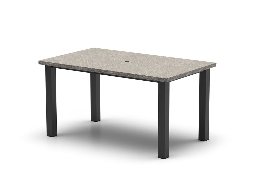 Homecrest Shadow Rock 36" x 60" Rectangular Dining Table, post base, studio view