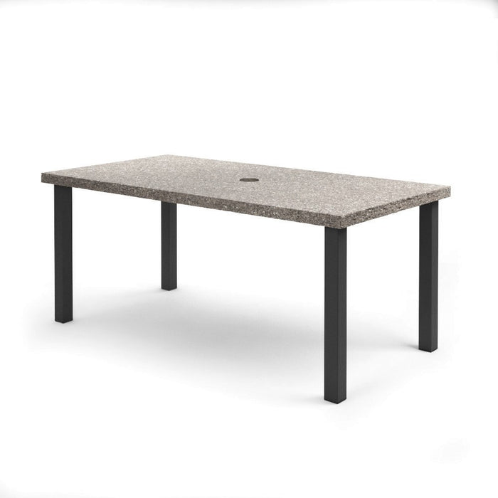 Homecrest Shadow Rock 42" x 82" Rectangular Balcony Table, post base, studio view