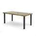 Homecrest Slate 42" x 82" Rectangular Balcony Table, post base, studio view