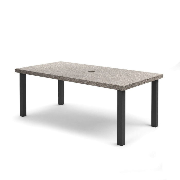 Homecrest Shadow Rock 42" x 82" Rectangular Dining Table, post base, studio view