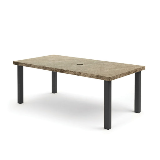 Homecrest Slate 42" x 82" Rectangular Dining Table, post base, studio view