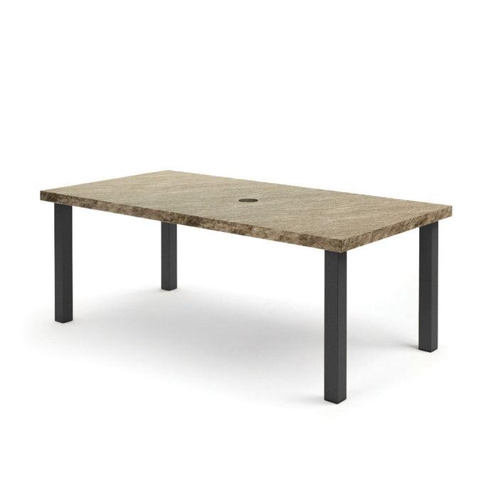 Homecrest Slate 42" x 82" Rectangular Dining Table, post base, studio view